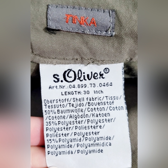 S. Oliver Pants Wide Leg Cargo Y2K Army Green Woman's Size 40 TINKA - Picture 10 of 12